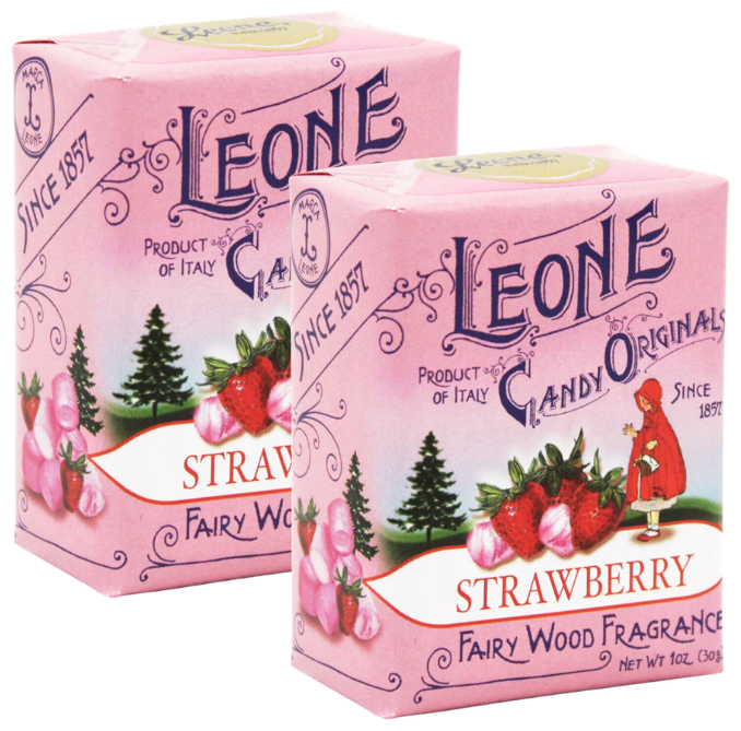 Сахарные конфеты / освежающие пастилки Leone клубничные (2 упаковки по 30 г), Италия
