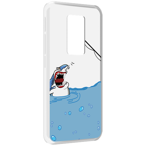 Чехол MyPads акула-рисунок для Motorola Defy 2021 задняя-панель-накладка-бампер