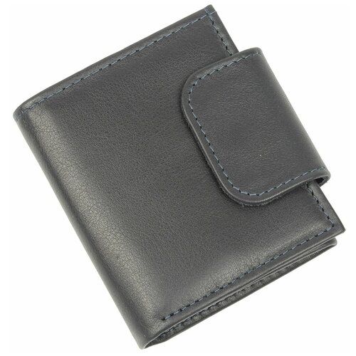 фото Кошелек женский из натуральной кожи, маленький бумажник для денег, портмоне на каждый день темно-синий пр906-256 кроко