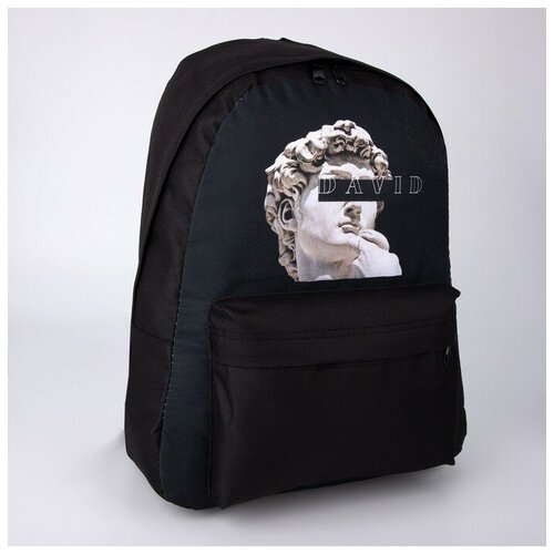 фото Nazamok рюкзак молодёжный «давид», 33х13х37 см, отд на молнии, н/карман, чёрный