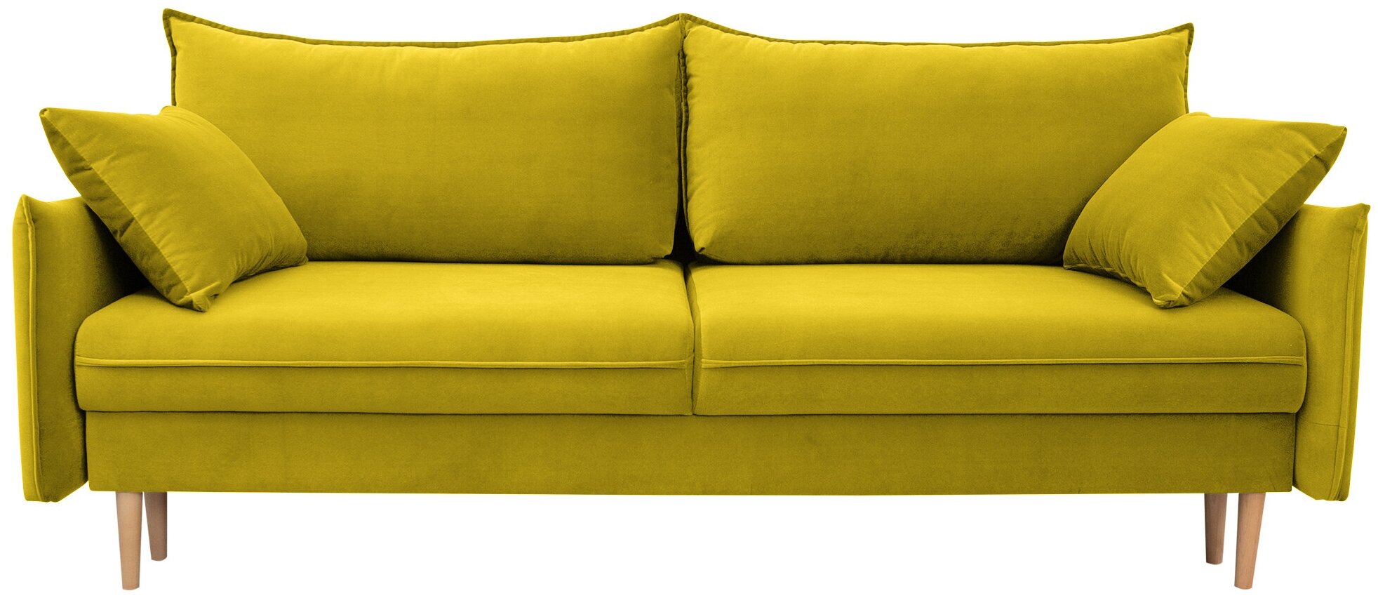 Диван-кровать Фьорд желтый, Независимый Пружинный Блок, механизм Тик-так, 212х96х80 см, Спальное место 147х198 см