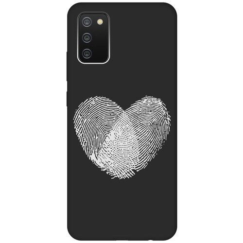 Матовый чехол Lovely Fingerprints W для Samsung Galaxy A02s / Самсунг А02с с 3D эффектом черный матовый чехол lovely fingerprints w для samsung galaxy a03 самсунг а03 с 3d эффектом черный