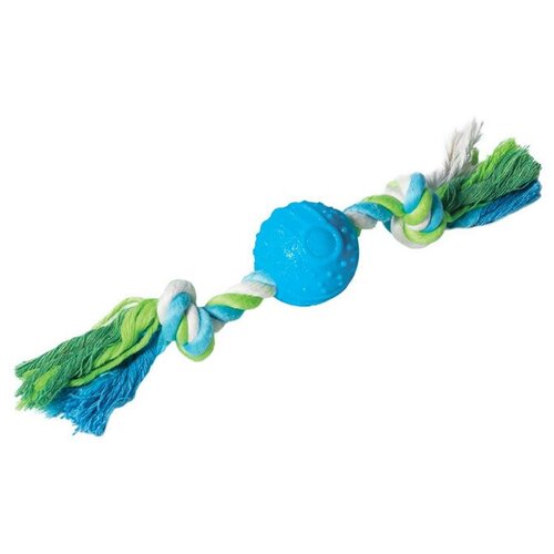 Triol Игрушка для собак из термопластичной резины Мяч с верёвкой, d50/290мм, 2 шт.