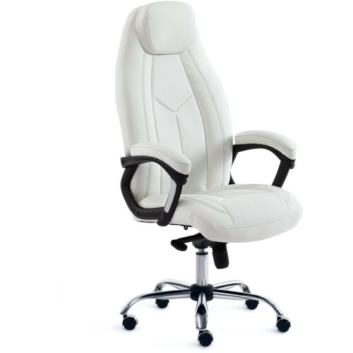 Кресло компьютерное Tetchair BOSS люкс (хром) белый