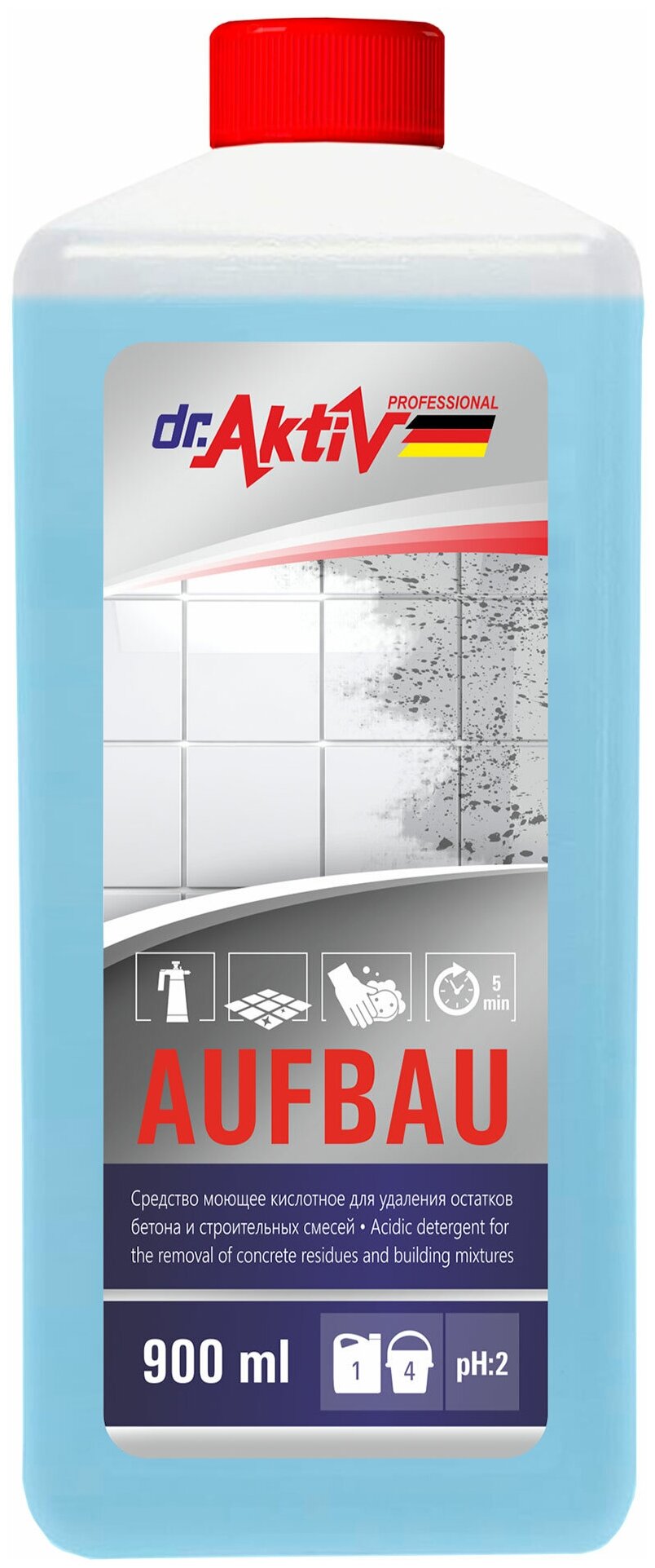 Моющее средство для удаления остатков бетона и строительных смесей Dr.Aktiv Aufbau кислотное 900 мл