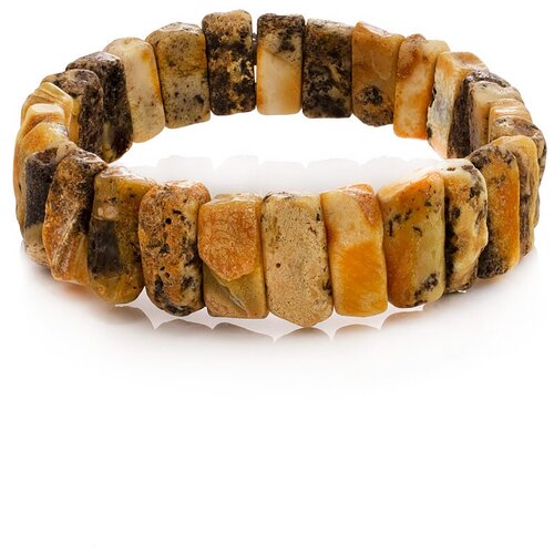 фото Amberholl стильный неширокий браслет из натурального балтийского янтаря «помпеи»