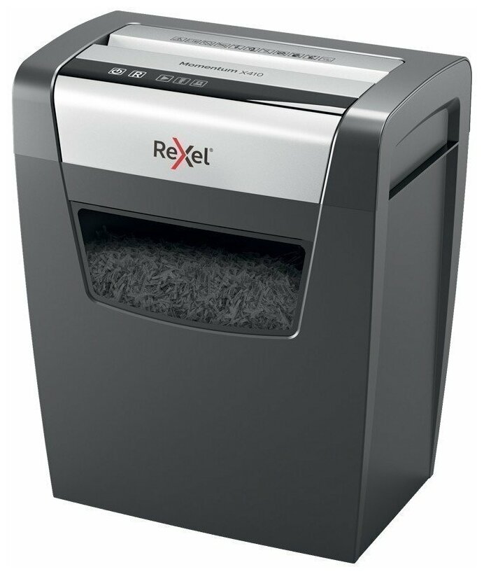 Шредер Rexel Momentum X410 (секр.P-4) фрагменты 10лист. 23лтр. скрепки скобы