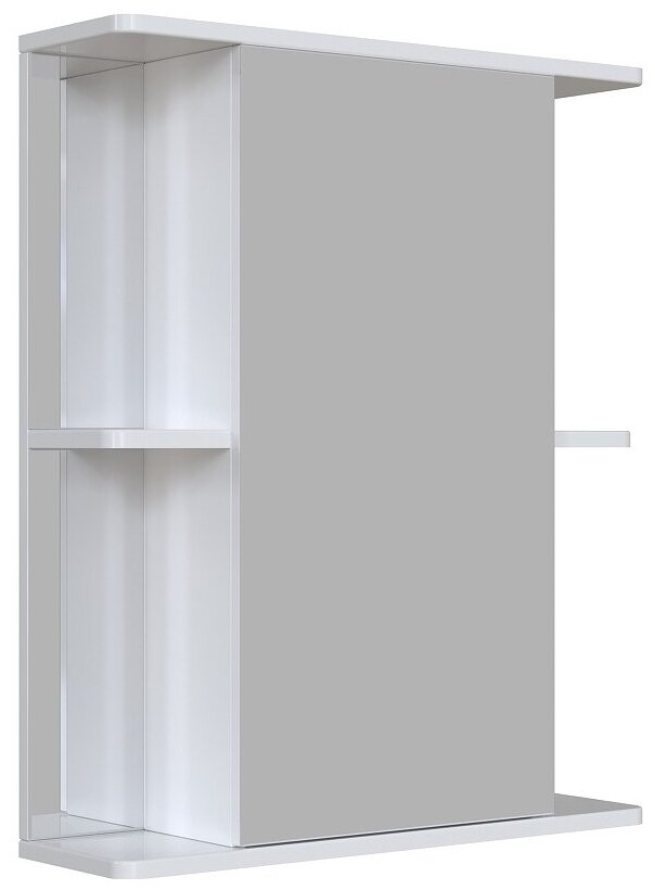 Зеркальный шкаф подвесной SanStar Универсальный 60 с полками для ванной комнаты белый