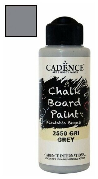 Акриловая краска для меловых досок Cadence Chalkboard Paint, 120 ml. Gray-2550