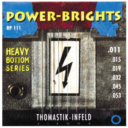 RP111 Power-Brights Heavy Bottom Комплект струн для электрогитары, 11-53, Thomastik струны для электрогитары thomastik power brights rp111