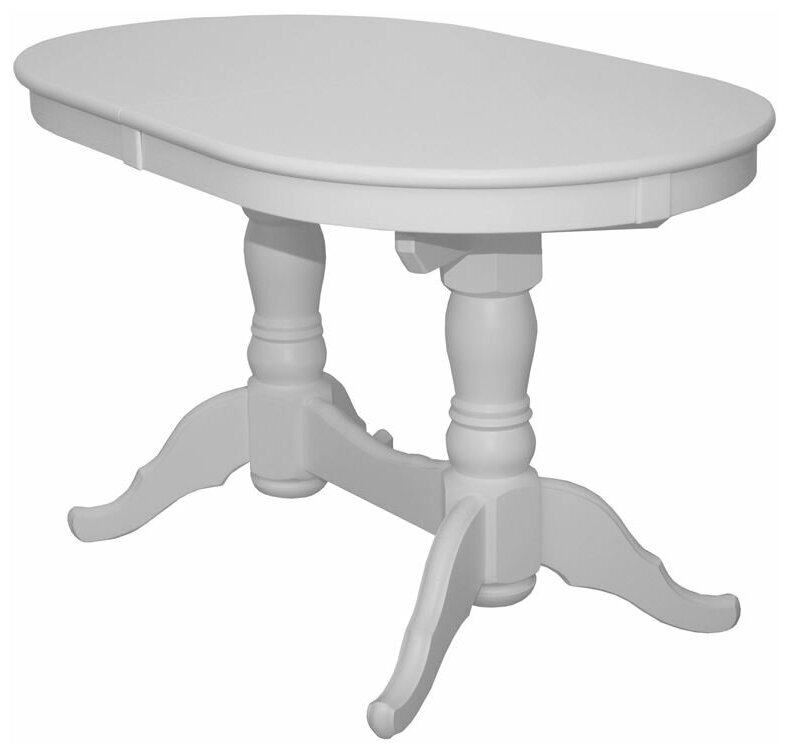 фото Стол Презент (Белый/массив березы, Шпон)