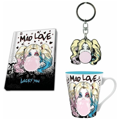 Набор DC Comics Pck Keyring Notebook Harley Quinn Mad Love 250ml ABYPCK183