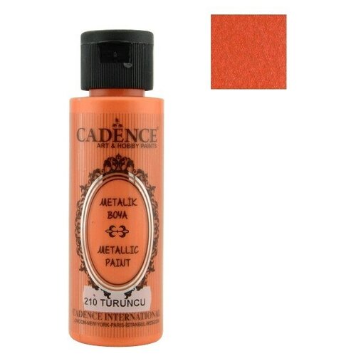 фото Акриловая краска cadence metallic paint. orange-210