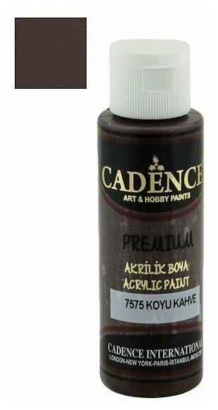 Акриловая краска Cadence Premium Acrylic Paint, 70 мл. Dark Brown-7575