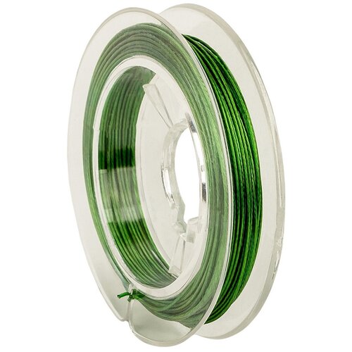 Тросик ювелирный (ланка), диаметр 0,5 мм, цвет: травянисто-зеленый