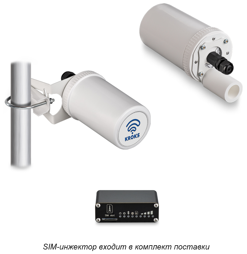 KROKS Роутер Kroks Rt-Pot RSIM DS mQ-EC с SMD модемом Quectel LTE cat.4, с поддержкой SIM-инжектора