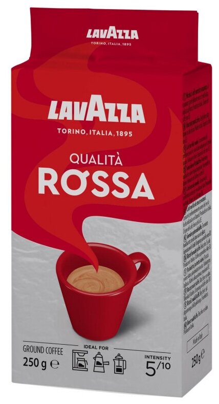Кофе Lavazza Rossa молотый , 250г , 1 шт.
