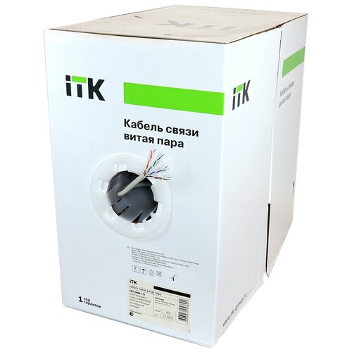 Кабель ITK UTP Cat 6 LC1-C604-111, 90 м, серый