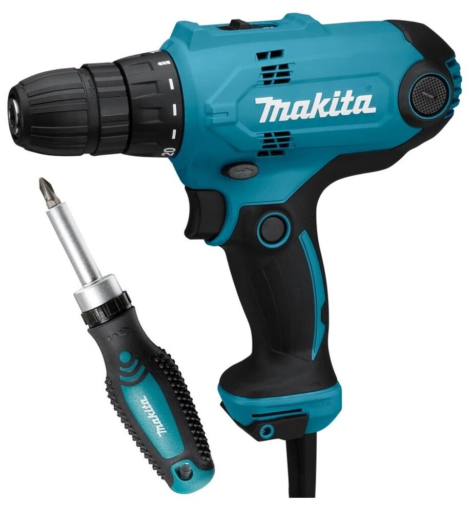 Дрель-шуруповерт Makita DF0300 + ручная отвертка D-58833