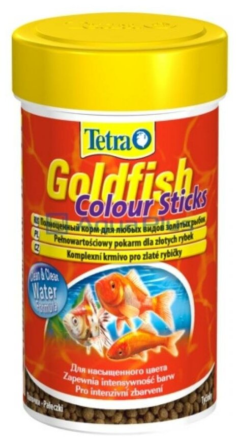 Корм сухой Tetra Goldfish Colour Sticks для золотых рыбок, 100мл - фото №1