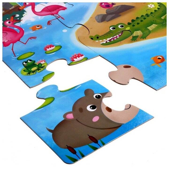 Напольный пазл Puzzle Time "Такие разные зверята" 20 деталей