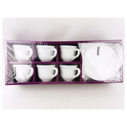 Набор кофейный 12предметов/ кружка 190 мл/ белый/ ТМ BONAFFINI