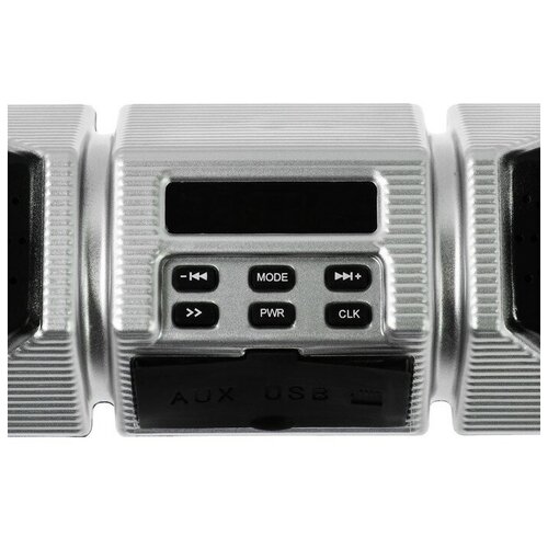 Портативная колонка BTAUXUSBMicroSDFM IP 65 крепление на руль серебро 238800₽