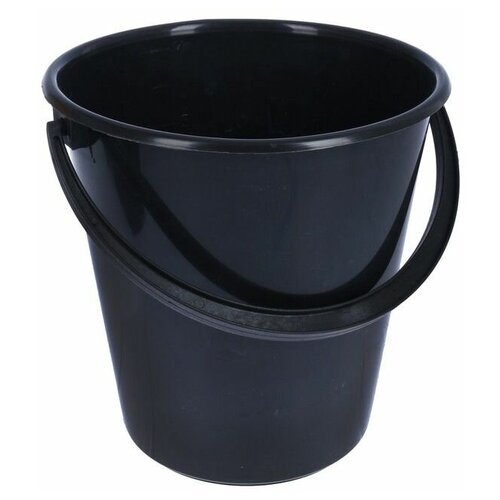 Ведро 10л пластиковое черное, 1 комплект 8 штук