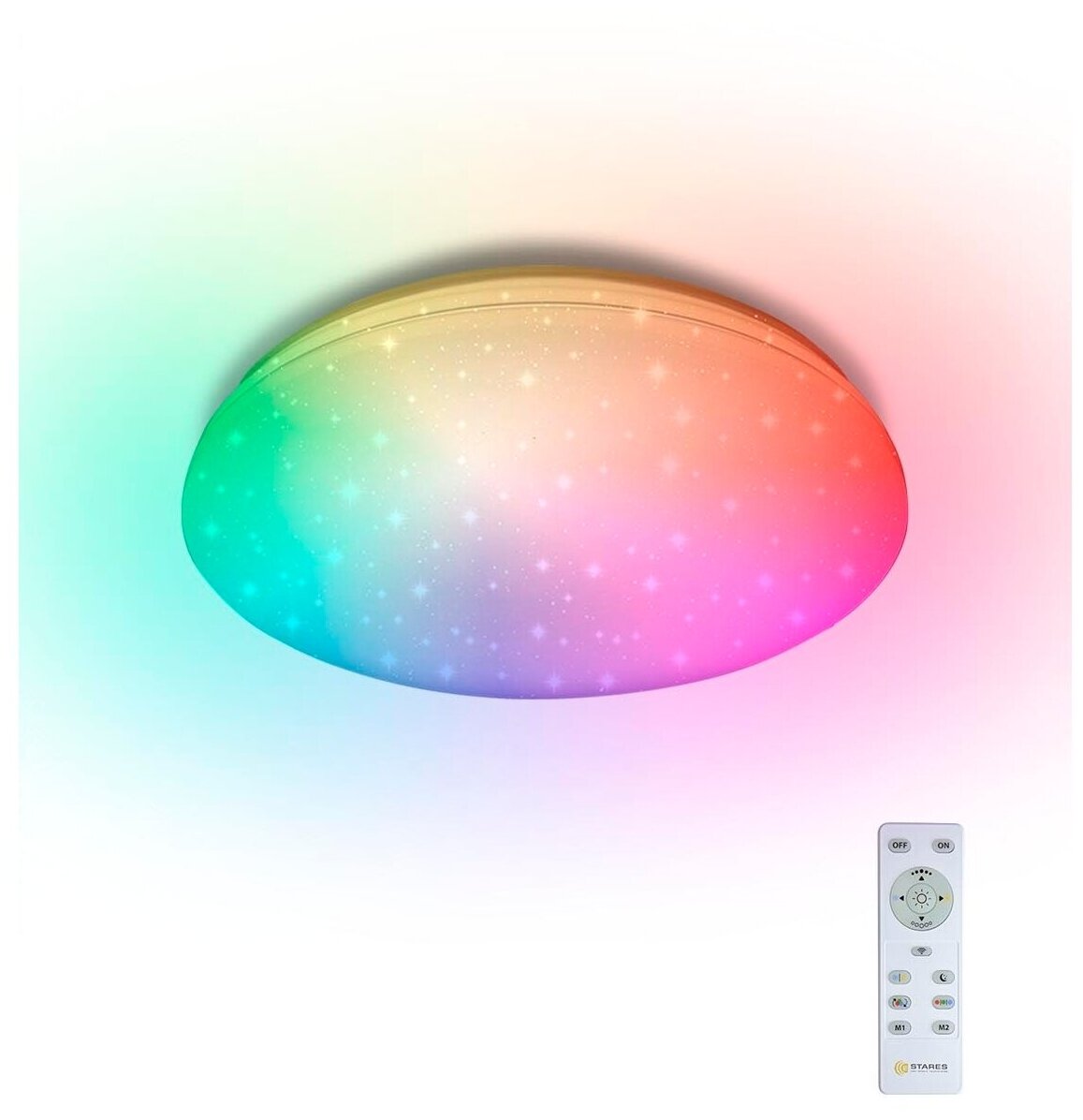 Светильник управляемый светодиодный SATURN 25W RGB R-330-SHINY/WHITE-220-IP44 /2019