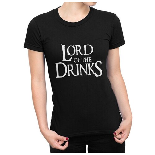 Футболка Design Heroes Властелин Колец - Lord of the Drinks Женская Черная 2XL