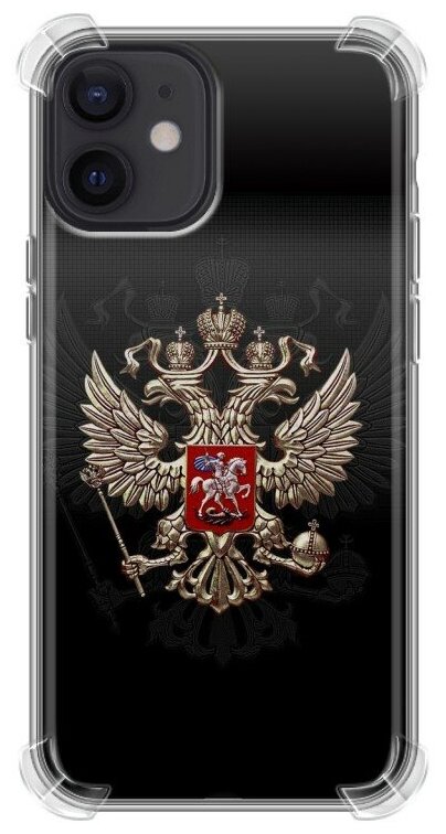 Дизайнерский силиконовый с усиленными углами чехол для Айфон 12 мини / Iphone 12 Mini Герб России