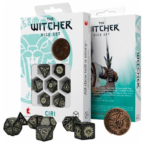 Набор кубиков для настольных ролевых игр (Dungeons and Dragons, DnD, D&D, Pathfinder) - Witcher Dice Set. Ciri. The Zireael