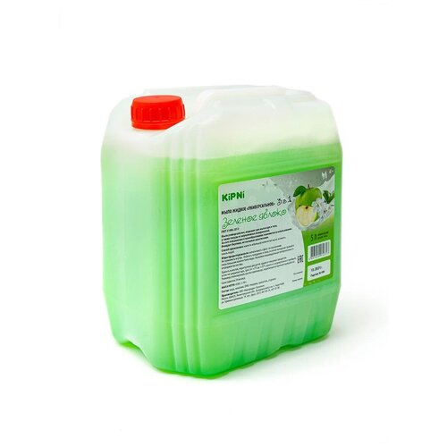 Купить Жидкое мыло “Зеленое яблоко” Kipni универсальное для посуды, рук, тела в профессиональном объеме 5 л