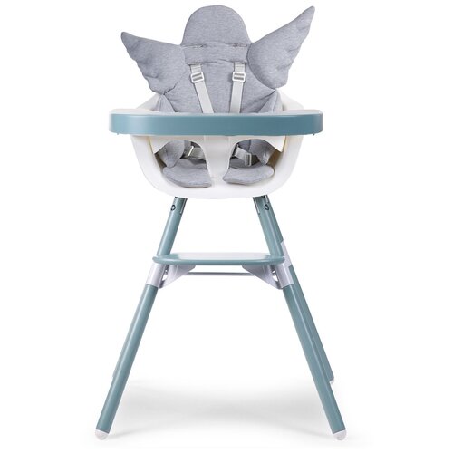 фото Стульчик для кормления childhome evolu 2 jade green с подушкой angel grey