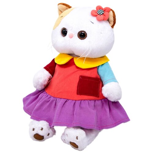 Купить Мягкая игрушка Кошечка Ли-Ли в ярком платье 24 см LK24-080 Басик и Ко 7321181 ., Basik&Co, белый/красный/фиолетовый, искусственный мех, female