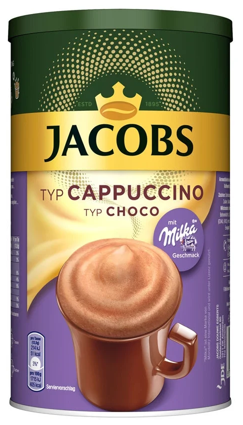 Кофейный напиток Jacobs Cappuccino TYP Choco Milka 500 гр банка (Голландия) (52509) - фотография № 1