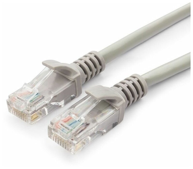 Кабель 20 м для подключения интернета LAN коммутационный шнур патч-корд витая пара UTPCat5E RJ45 20 метров RIPO серый 003-300055