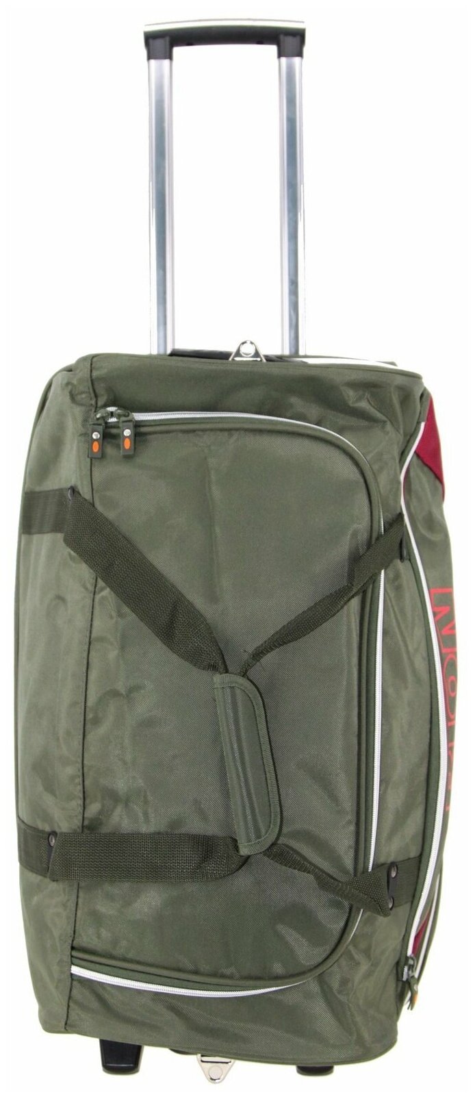 Дорожная сумка на колесах Рион+ (RION+) для путешествий и спорта R143, 40 литров, укрепленная (до 25кг), водоотталкивающая ткань, хаки - фотография № 3