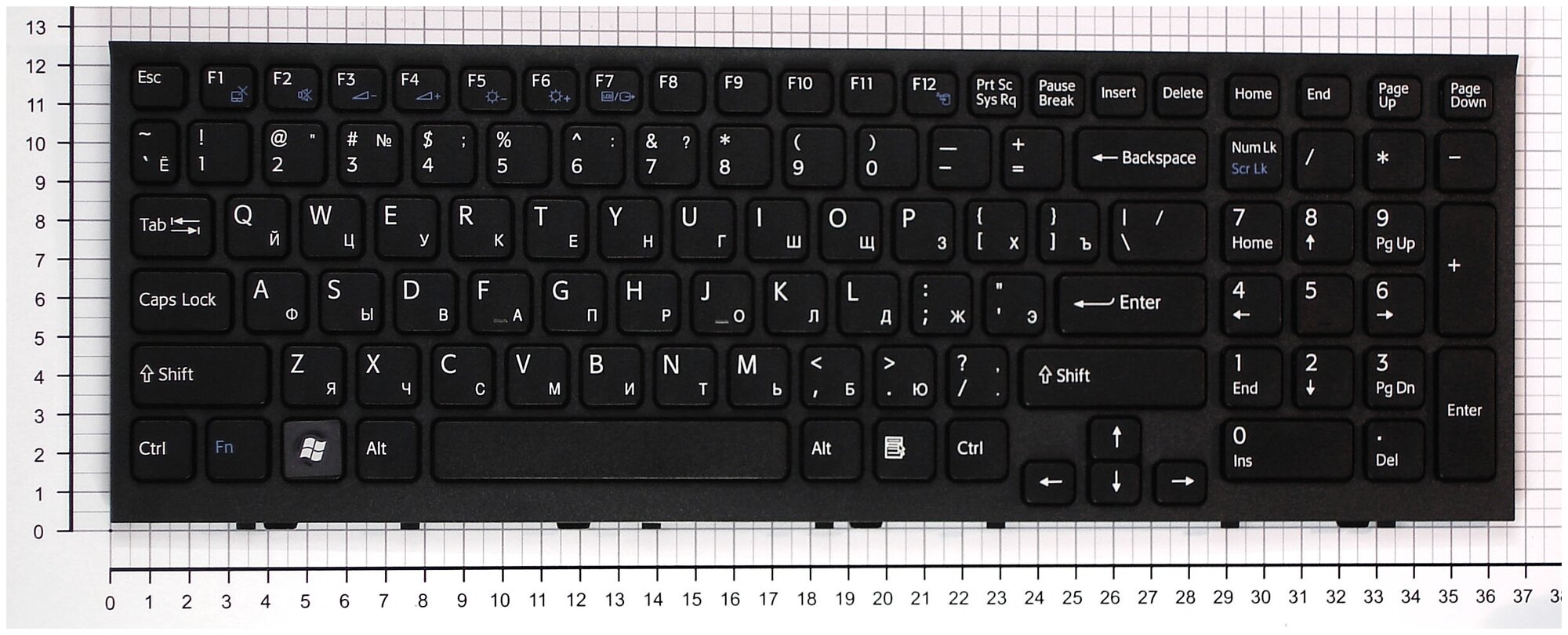 Клавиатура для ноутбука Sony Vaio 904MQ07 черная с рамкой