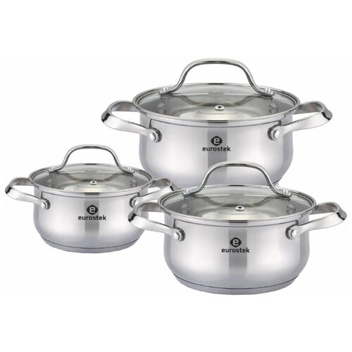ES-1215 Набор посуды из нержавеющей стали 6 предметов Eurostek