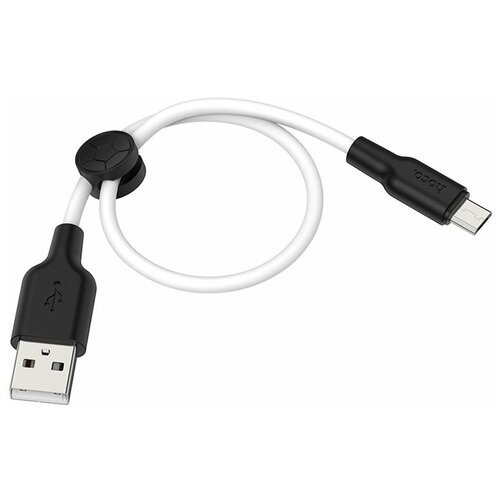 Кабель USB 2.0 A (m) - micro USB 2.0 B (m) 0.25м Hoco X21 Plus - Черный/Белый usb кабель hoco x21 plus silicon micro 2 м черный с красным