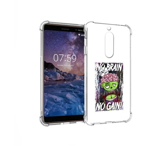 Чехол задняя-панель-накладка-бампер MyPads глупый зомби для Nokia 7 противоударный чехол задняя панель накладка бампер mypads глупый зомби для nokia 3 противоударный