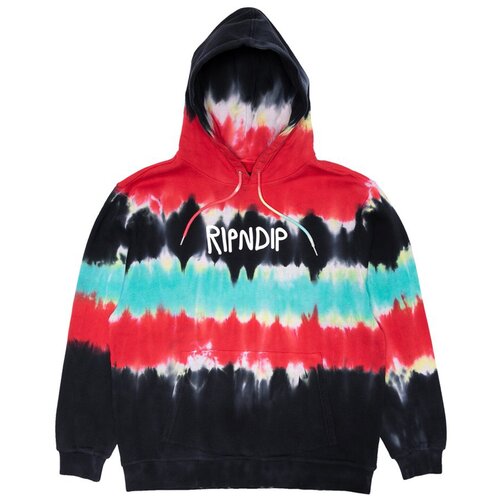 фото Толстовка ripndip rubber logo hoodie red/black tie dye / m