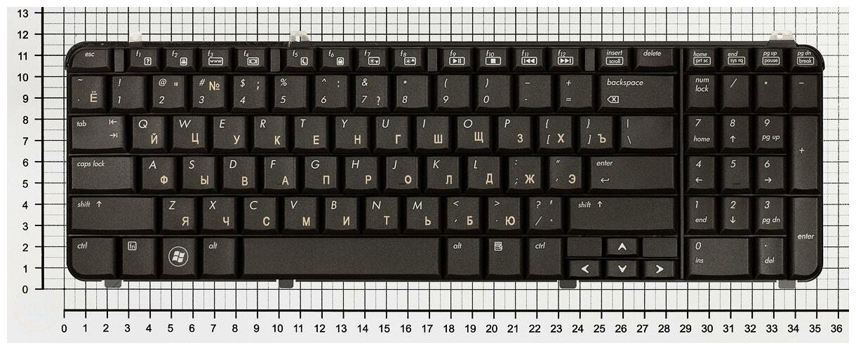 Клавиатура для ноутбука HP Pavilion dv6-1160EG матовая черная