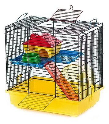 Клетка для грызунов Inter-Zoo G014 Teddy I с пластиковыми цветными аксессуарами 37 х 25 х 38,5 см (1 шт)
