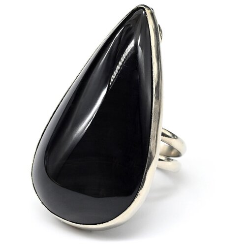 Кольцо Радуга Камня, обсидиан, размер 19, черный кольцо радуга камня обсидиан размер 19 коричневый черный
