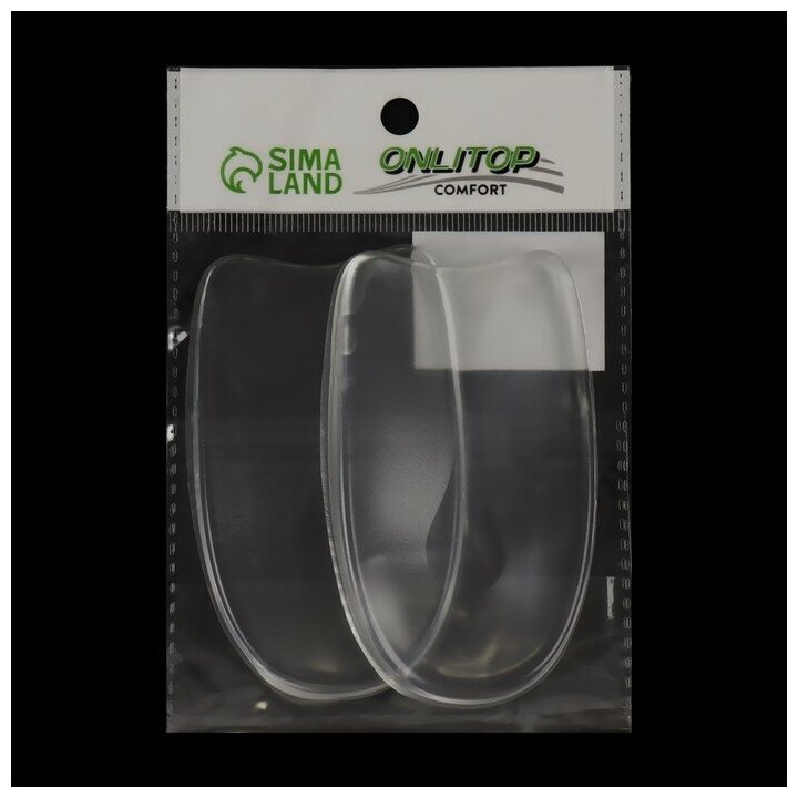 ONLITOP Подпяточники для обуви силиконовые, клеевая основа, 9,5 x 5,5 см, пара, цвет прозрачный - фотография № 4