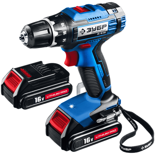 Дрель-шуруповерт DL-16 2 АКБ в кейсе ЗУБР Профессионал 1855900₽
