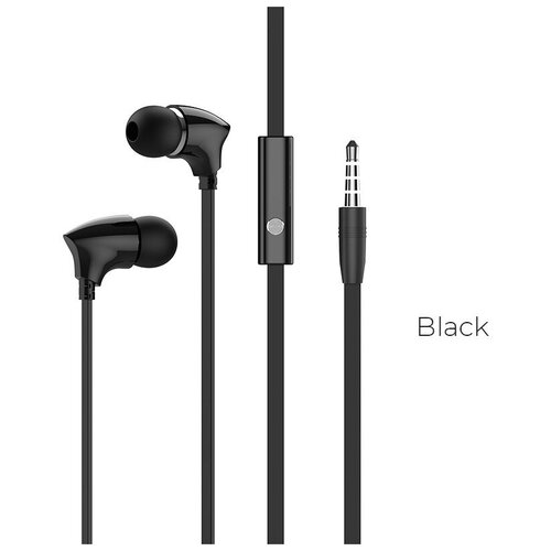 Наушники с микрофоном Borofone BM26 Rhythm 12м плоские черные 37700₽