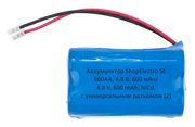 Аккумулятор ShopElectro SE 600АА, 4.8 В, 600 мАч/ 4.8 V, 600 mAh, NiCd, с универсальным разъёмом (2)